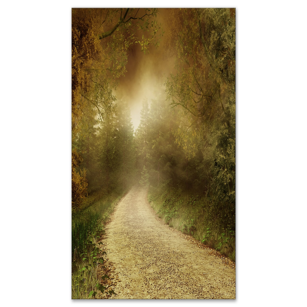 Designart - Country Road Through Fall Scenery - Landscape Photography Canvas Print